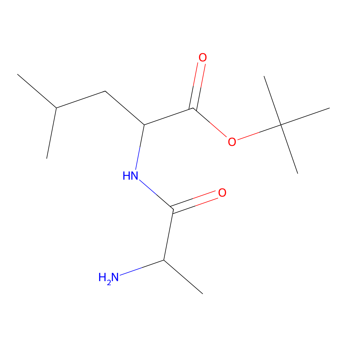 tert-butyl (2S)-2-[(2R)-2-aminopropanamido]-4-methylpentanoate molecular structure, CAS 78031-82-0