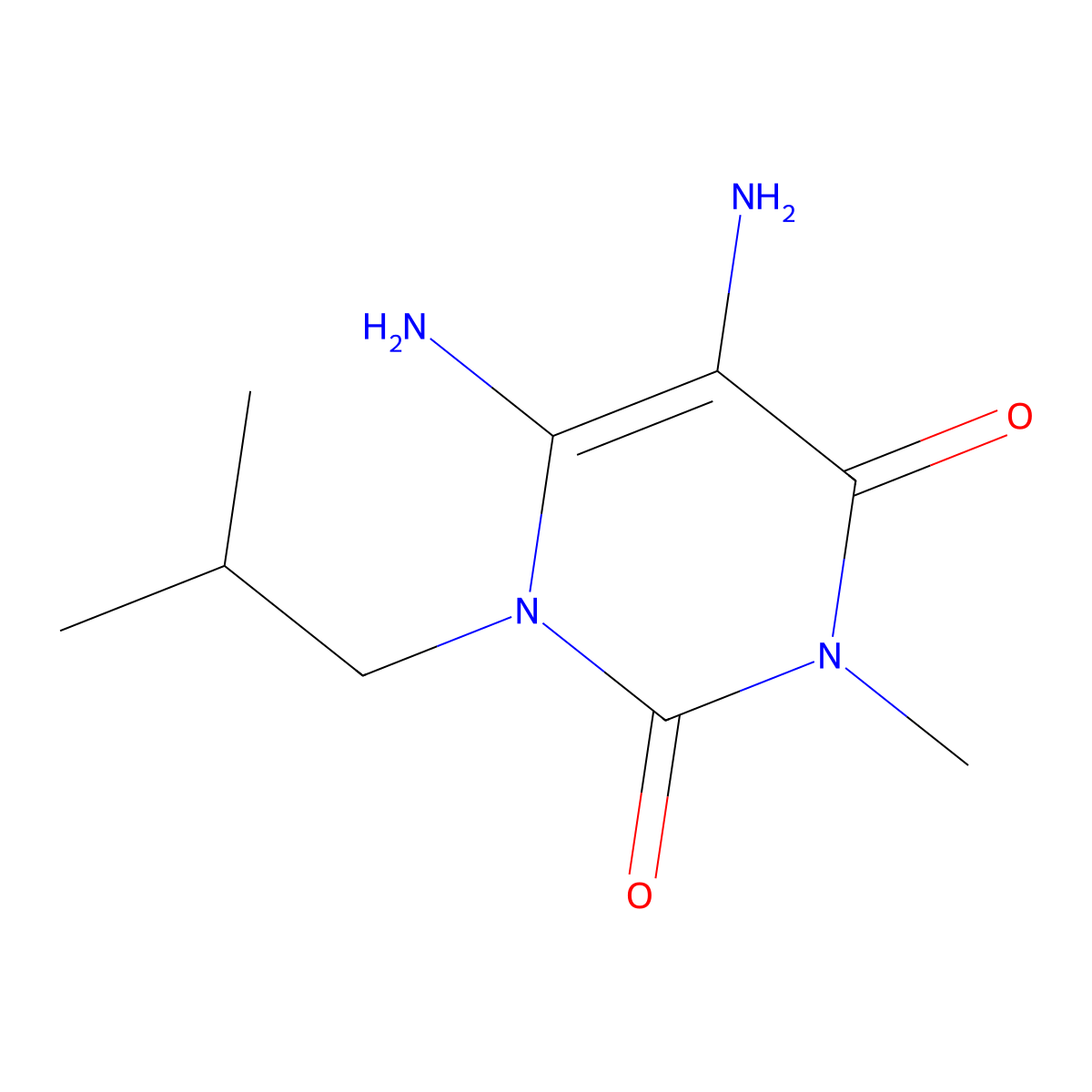 4,5-Diamino-3-isobutyl-1-methylpyrimidine-2,6-dione molecular structure, CAS 78033-18-8