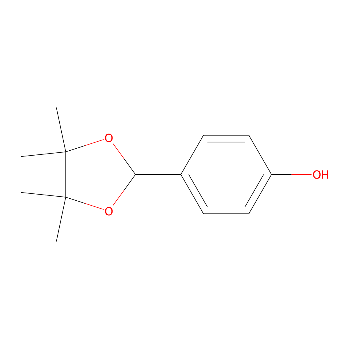 4-(4,4,5,5-Tetramethyl-1,3-dioxolan-2-yl)phenol molecular structure, CAS 78034-62-5