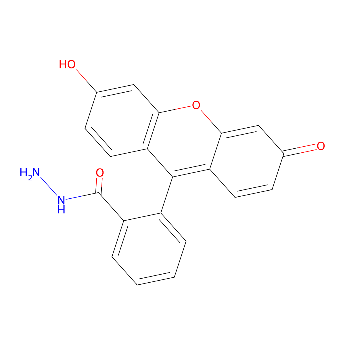 2-(3-Hydroxy-6-oxoxanthen-9-yl)benzohydrazide molecular structure, CAS 78044-20-9