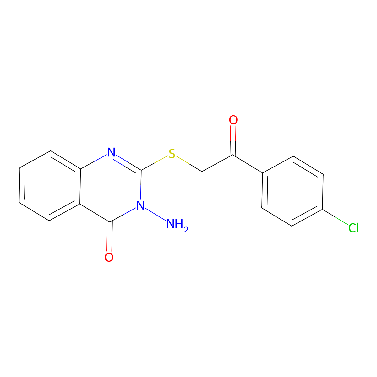 3-amino-2-{[2-(4-chlorophenyl)-2-oxoethyl]sulfanyl}-4(3H)-quinazolinone molecular structure, CAS 78045-82-6
