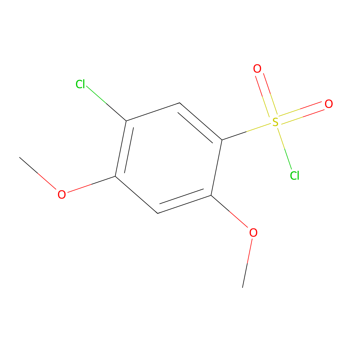 5-Chloro-2,4-dimethoxybenzene-1-sulfonyl chloride molecular structure, CAS 78046-28-3