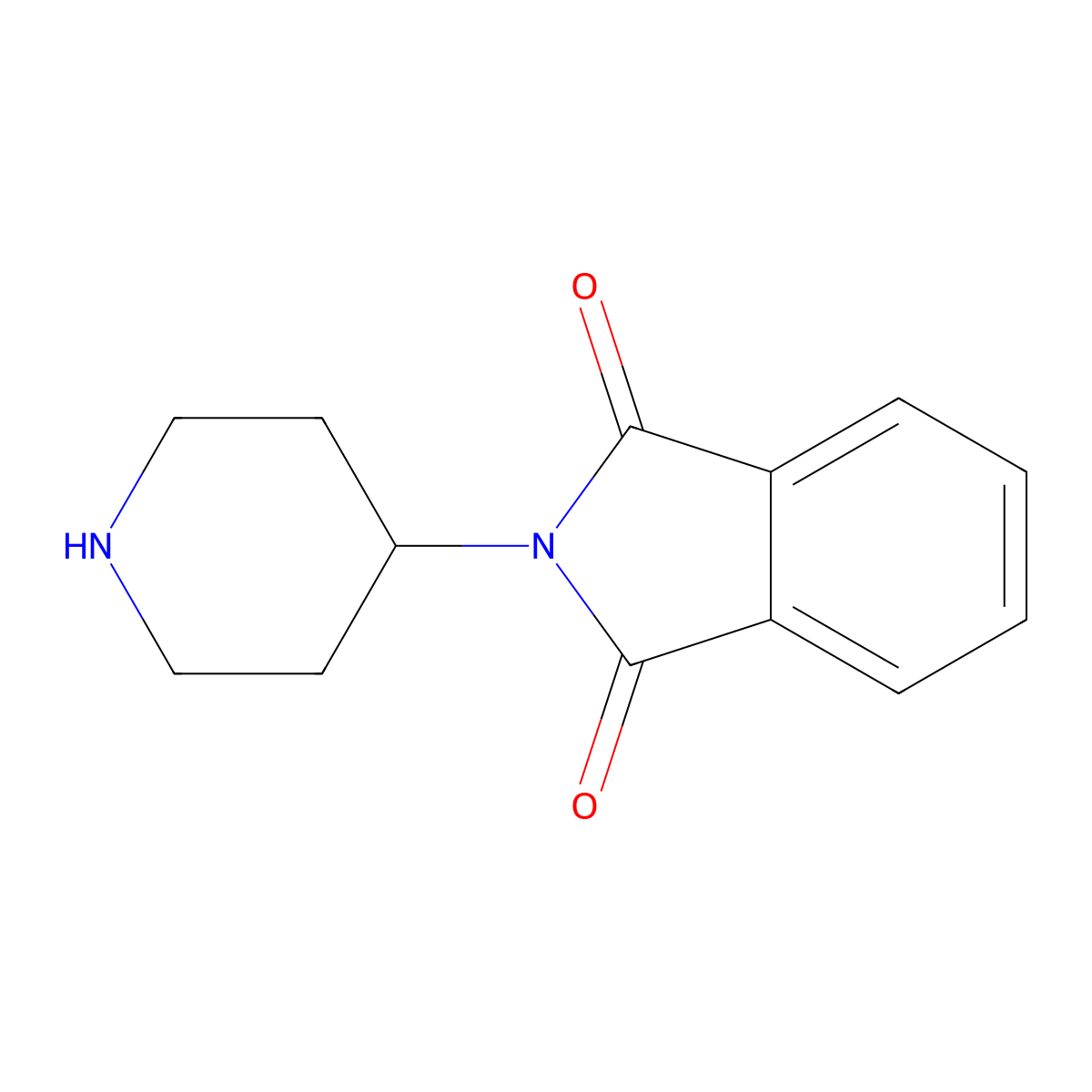 2-(piperidin-4-yl)-2,3-dihydro-1H-isoindole-1,3-dione molecular structure, CAS 78048-99-4
