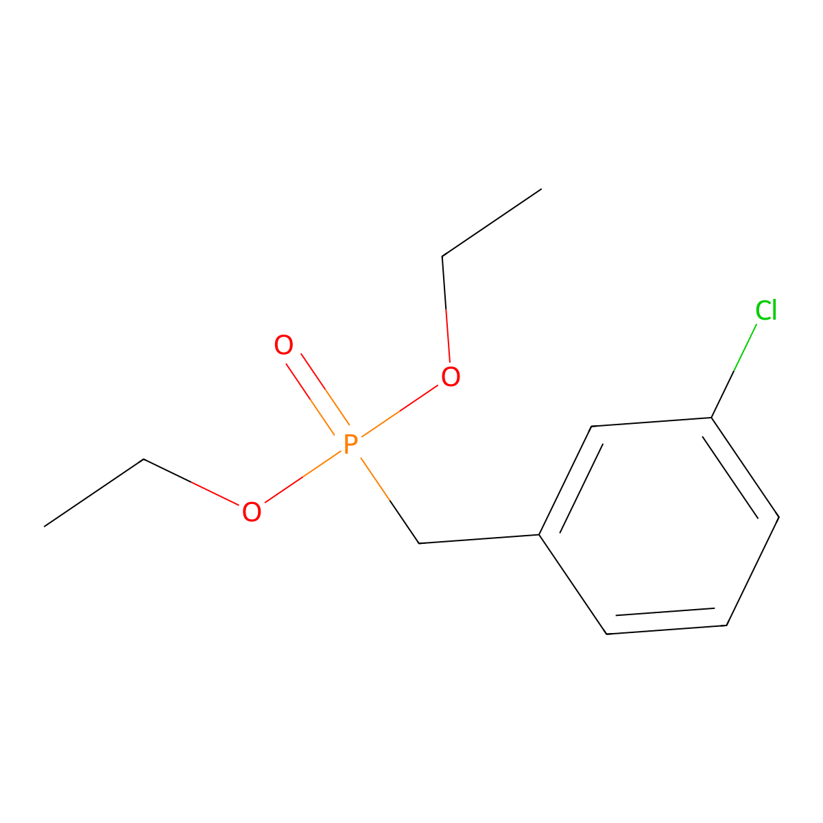 Diethyl ((3-chlorophenyl)methyl)phosphonate molecular structure, CAS 78055-64-8