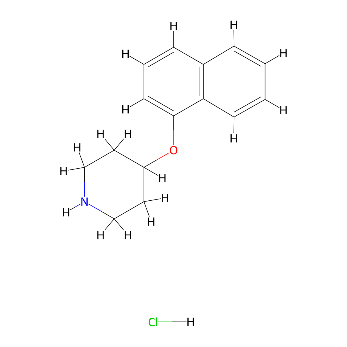 1-Naphthyl 4-piperidinyl ether hydrochloride molecular structure, CAS 78055-80-8