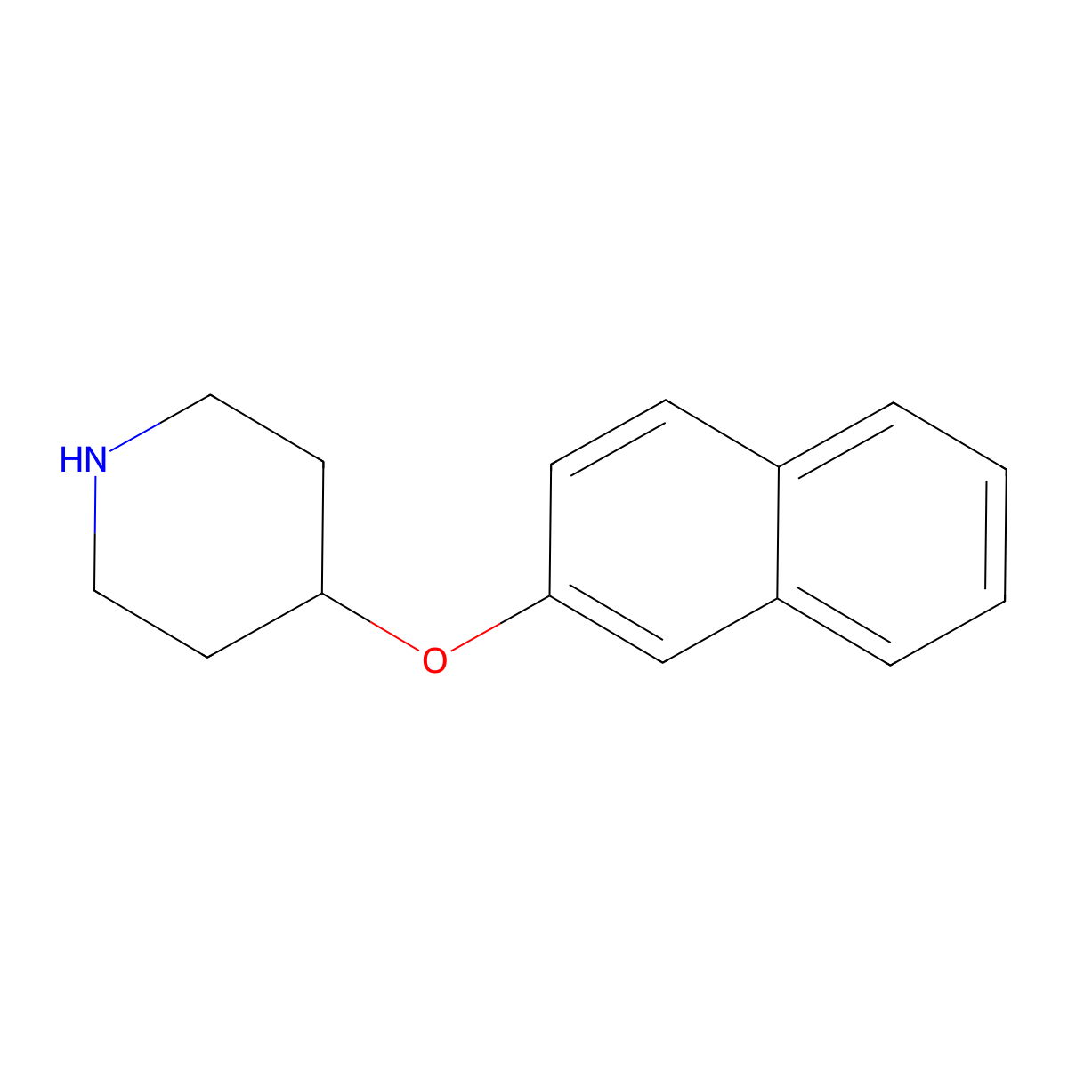 2-Naphthyl 4-piperidinyl ether molecular structure, CAS 78055-93-3