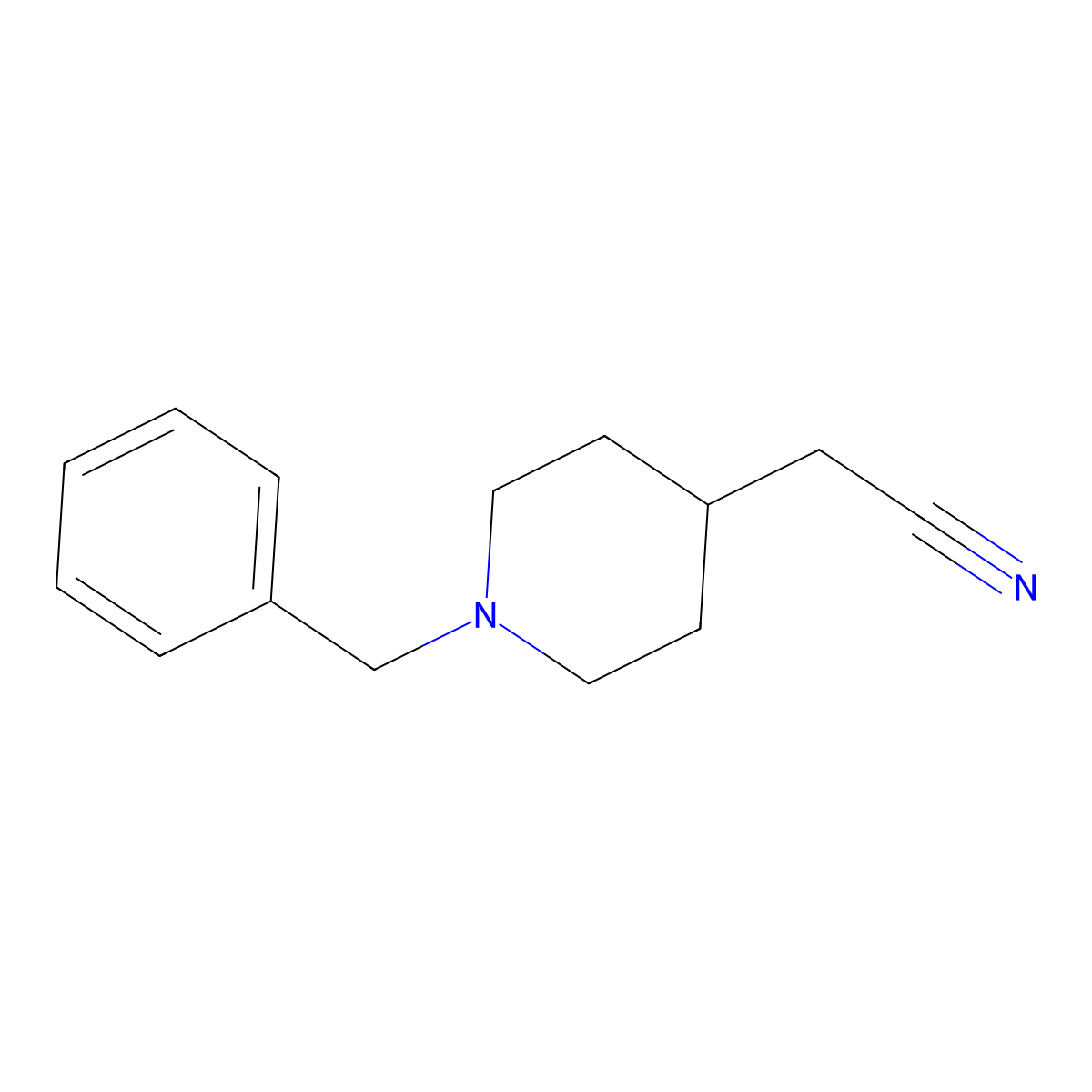 1-Benzylpiperidine-4-acetonitrile molecular structure, CAS 78056-67-4