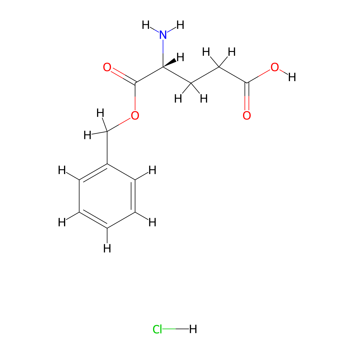 H-D-Glu-Obzl.HCl molecular structure, CAS 78057-85-9