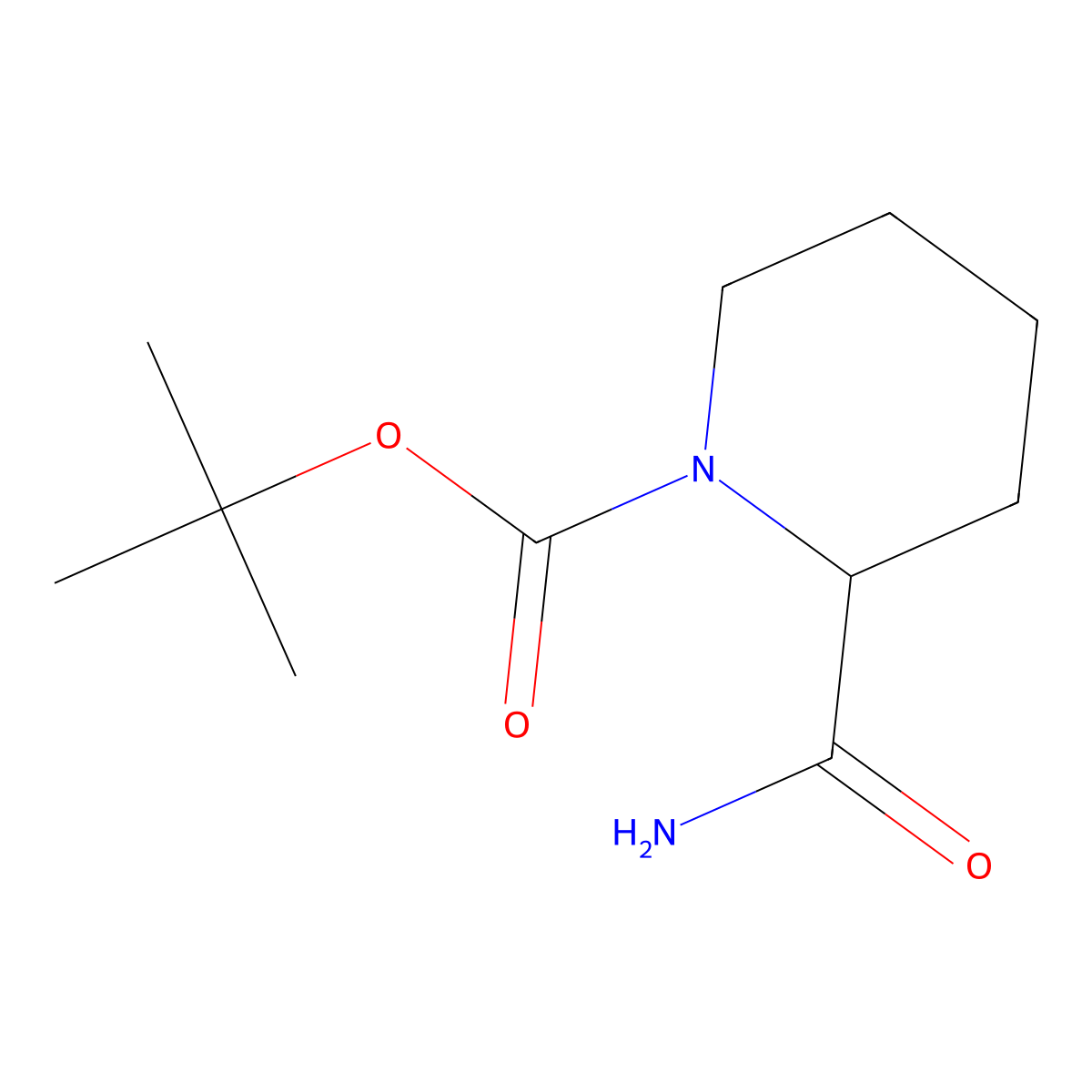 (S)-1-N-Boc-Piperidine-2-carboxamide molecular structure, CAS 78058-41-0