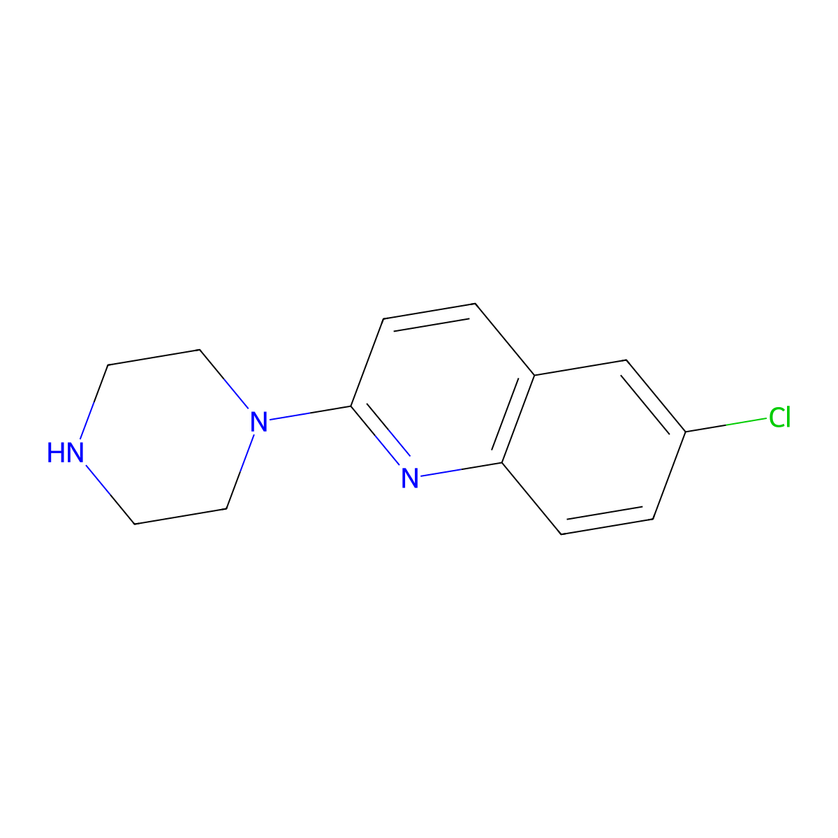 6-Chloro-2-piperazin-1-yl-quinoline molecular structure, CAS 78060-46-5