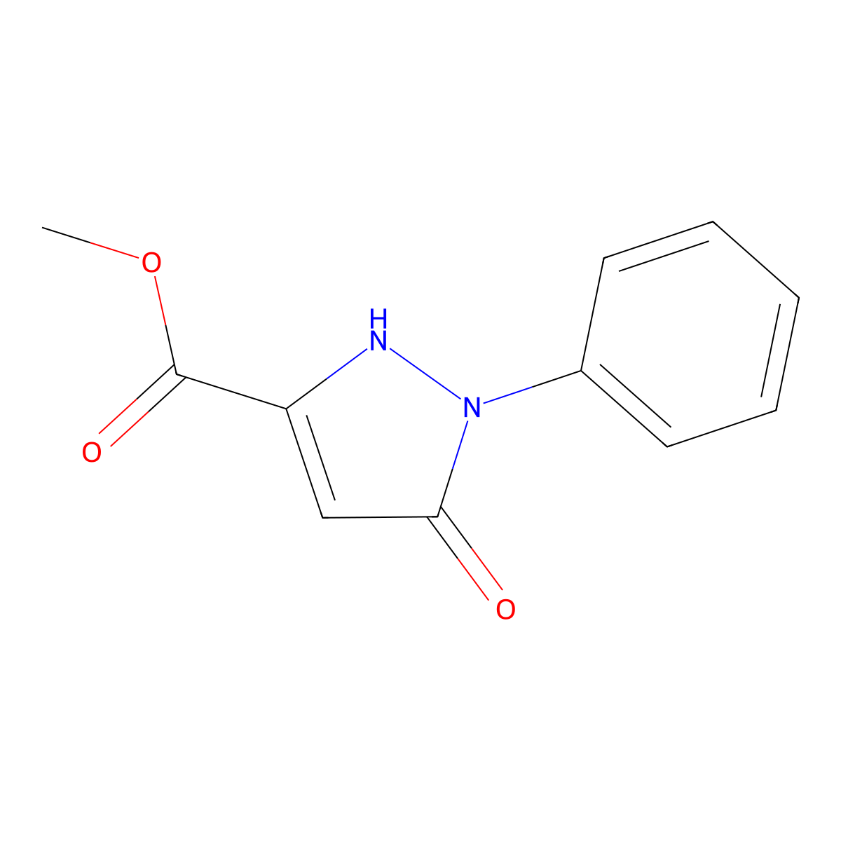methyl 5-oxo-1-phenyl-2,5-dihydro-1H-pyrazole-3-carboxylate molecular structure, CAS 78061-29-7