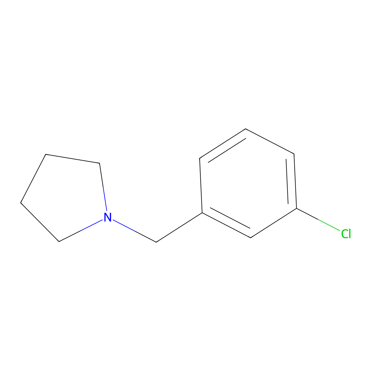 1-(3-Chlorobenzyl)pyrrolidine molecular structure, CAS 78064-92-3