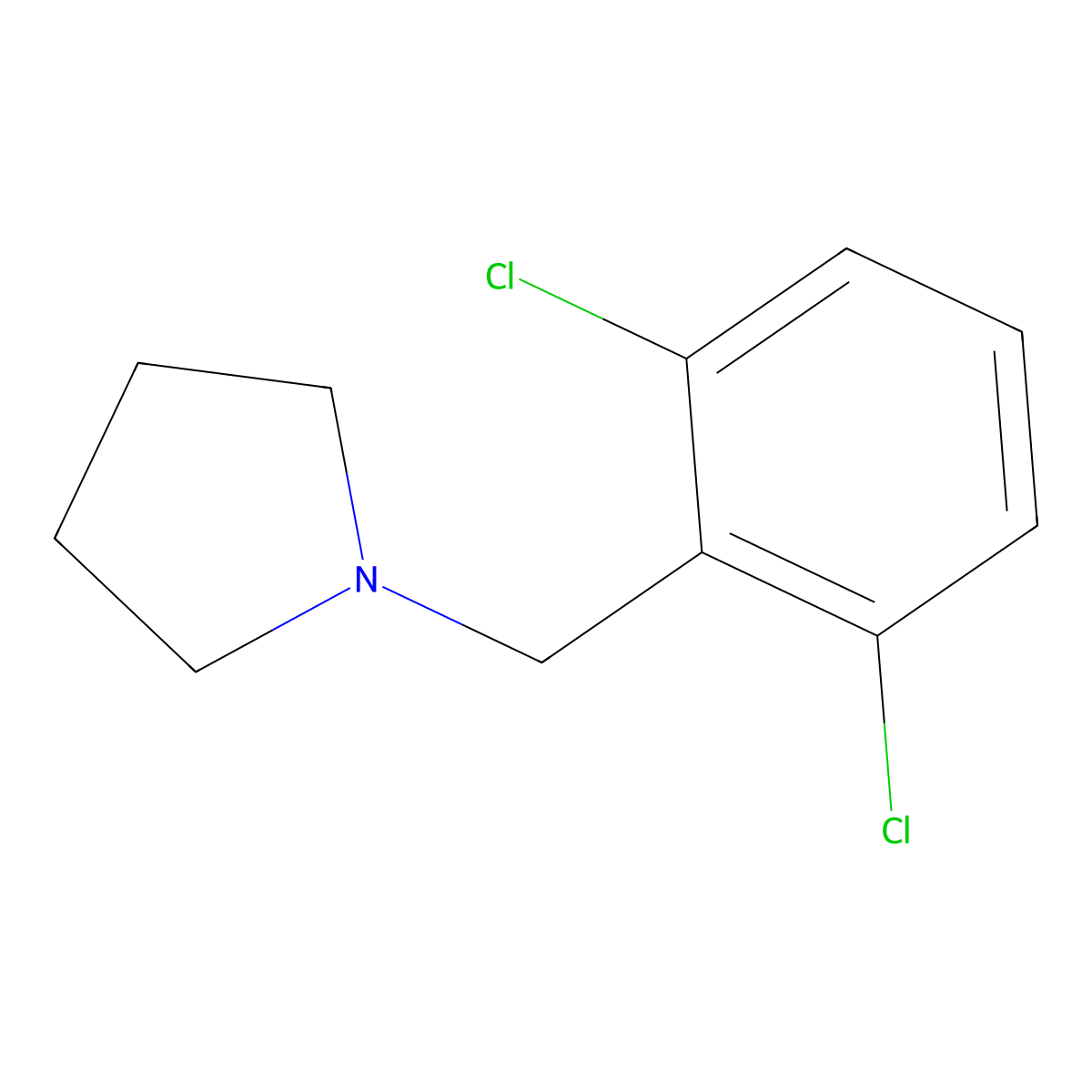 1-[(2,6-Dichlorophenyl)methyl]pyrrolidine molecular structure, CAS 78064-94-5