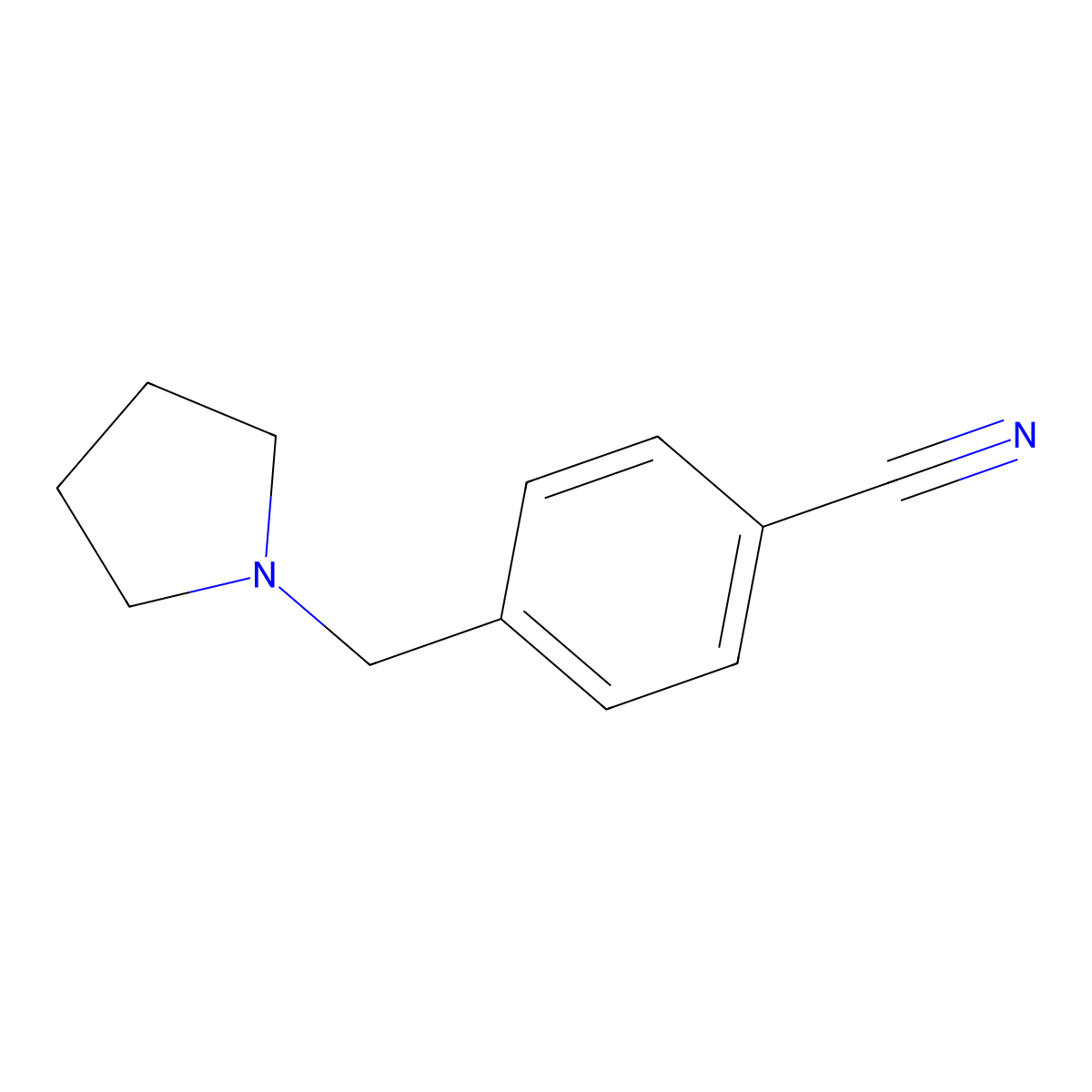 4-((Pyrrolidin-1-yl)methyl)benzonitrile molecular structure, CAS 78064-96-7