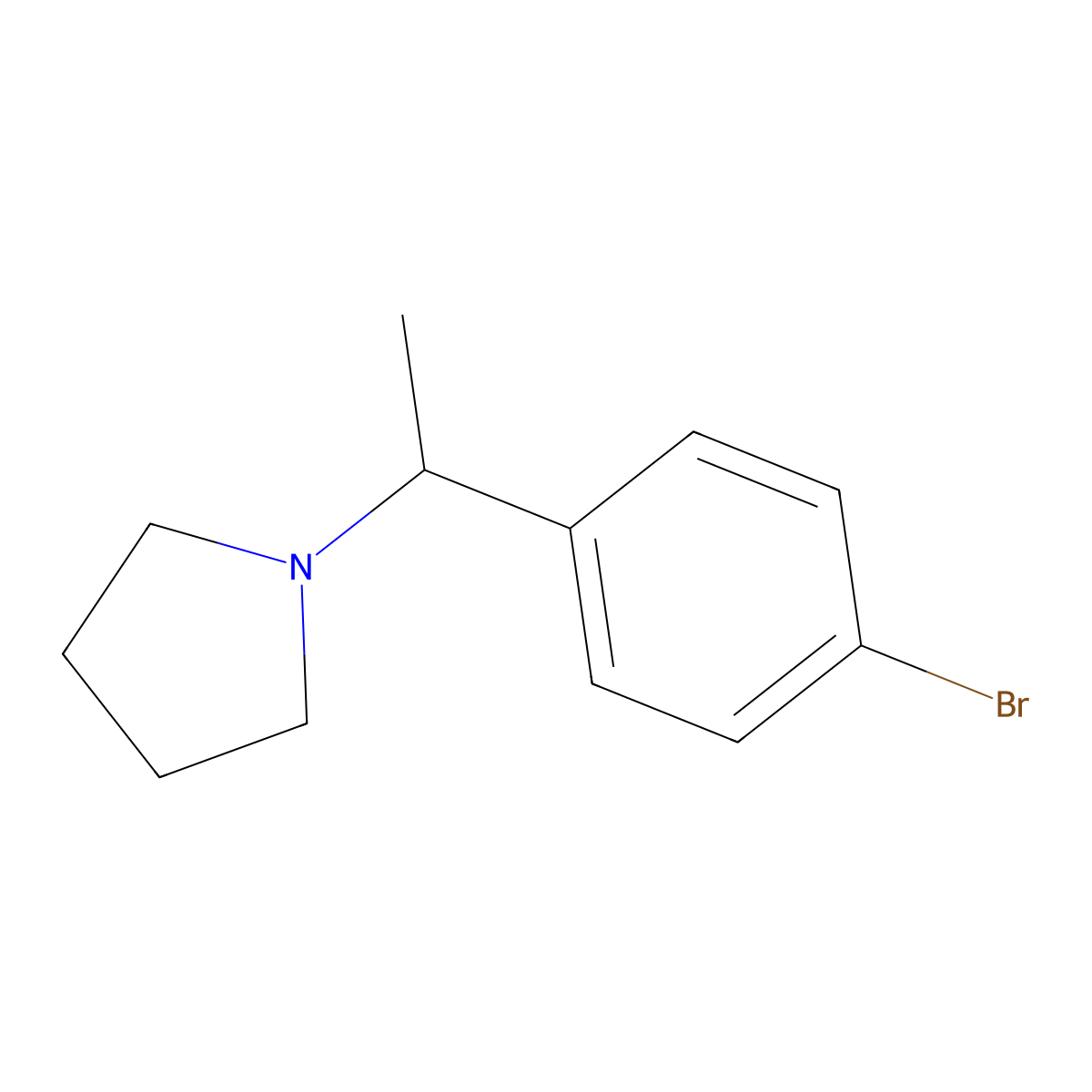 1-(1-(4-Bromophenyl)ethyl)pyrrolidine molecular structure, CAS 78065-00-6