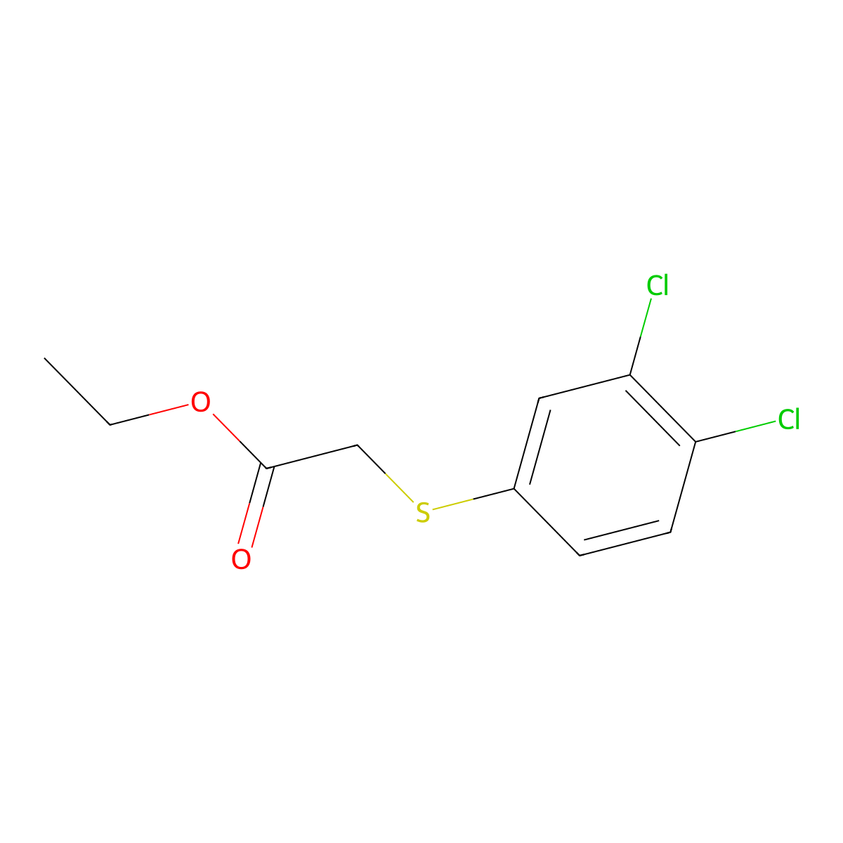 Acetic acid, 2-[(3,4-dichlorophenyl)thio]-, ethyl ester molecular structure, CAS 78066-06-5