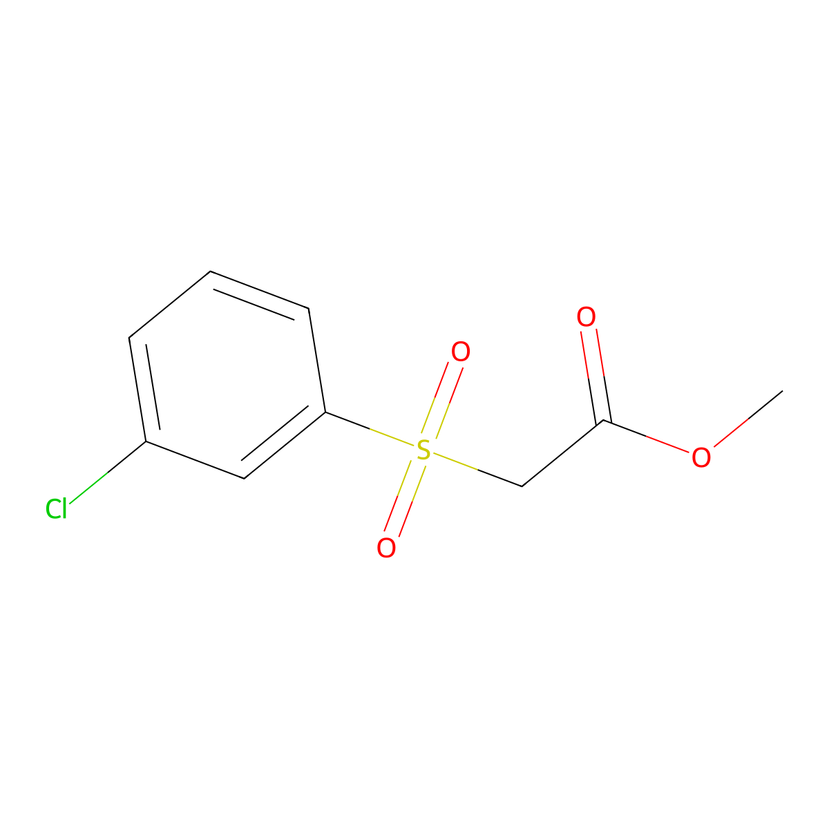 Methyl 2-(3-chlorophenyl)sulfonylacetate molecular structure, CAS 78066-30-5