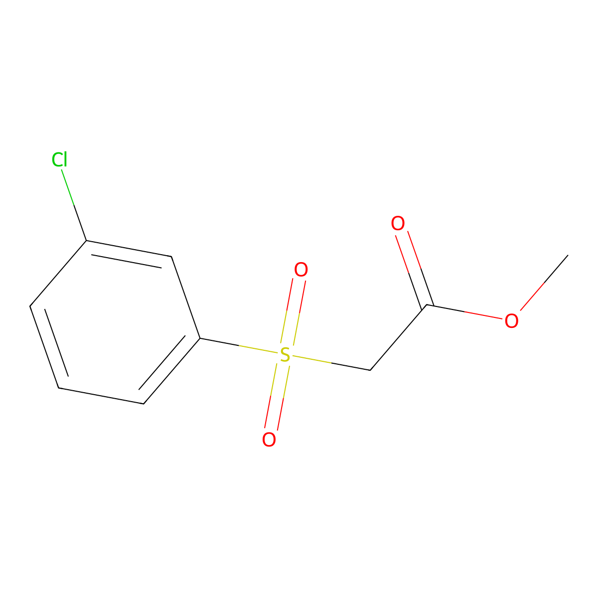 Methyl 2-(3-chlorophenyl)sulfonylacetate molecular structure, CAS 78066-30-5
