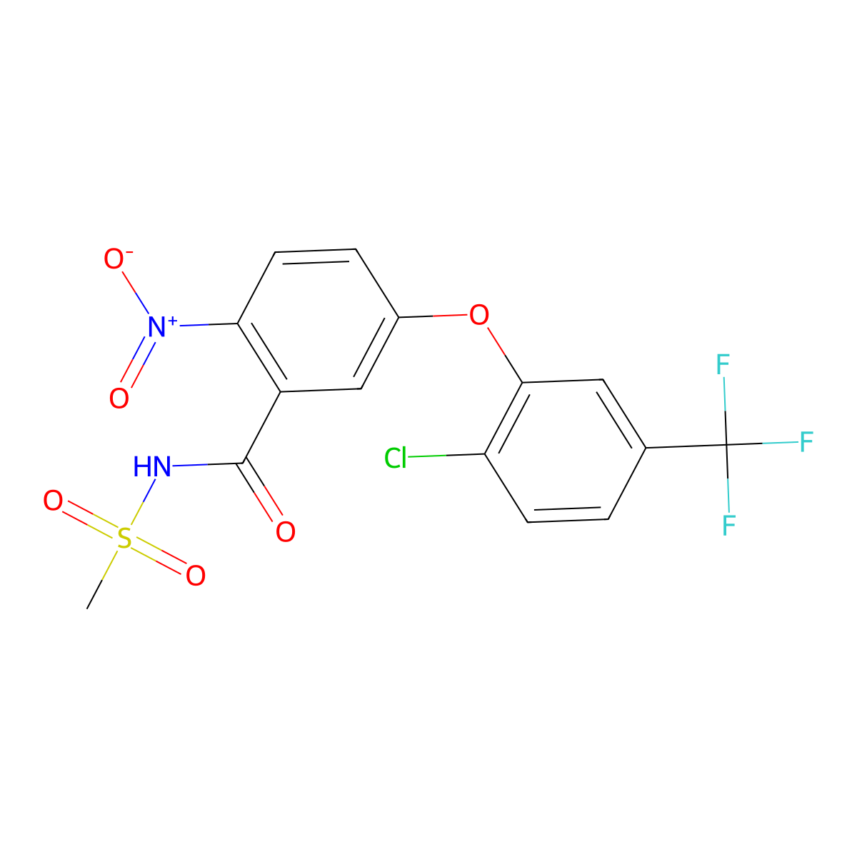 5-[2-chloro-5-(trifluoromethyl)phenoxy]-N-methanesulfonyl-2-nitrobenzamide molecular structure, CAS 78068-39-0