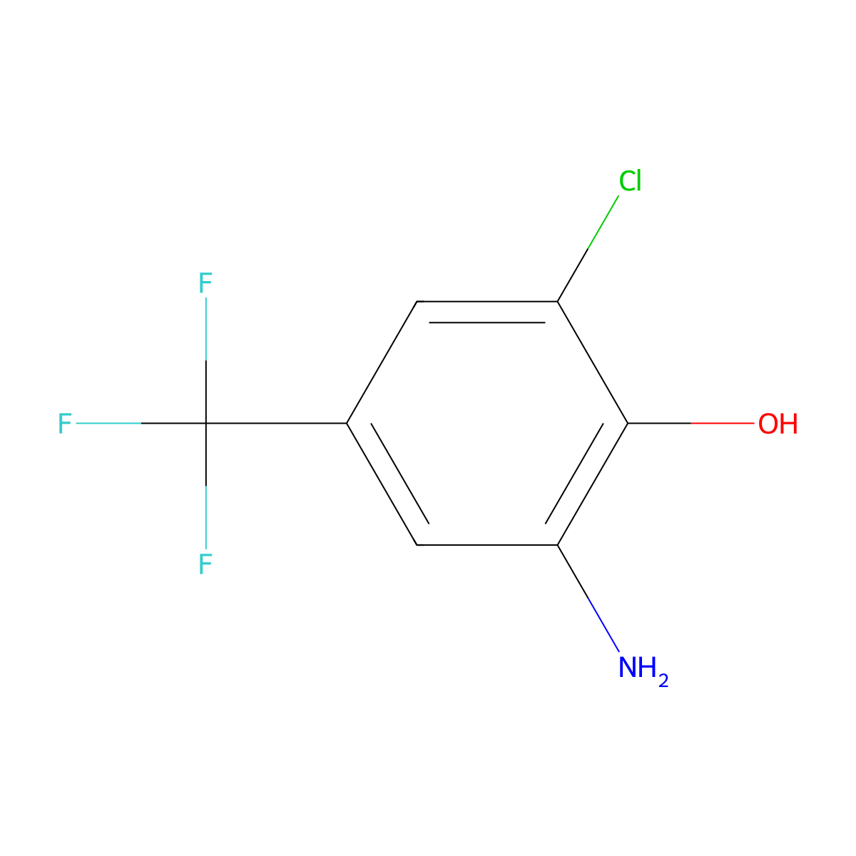 2-Amino-6-chloro-4-(trifluoromethyl)phenol molecular structure, CAS 78068-81-2