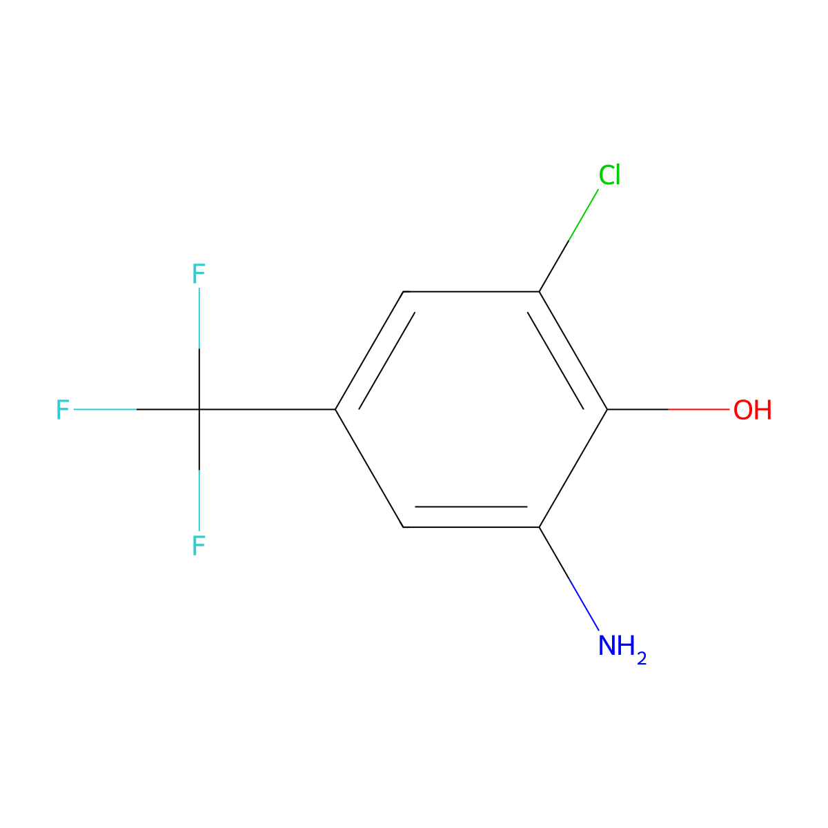 2-Amino-6-chloro-4-(trifluoromethyl)phenol molecular structure, CAS 78068-81-2