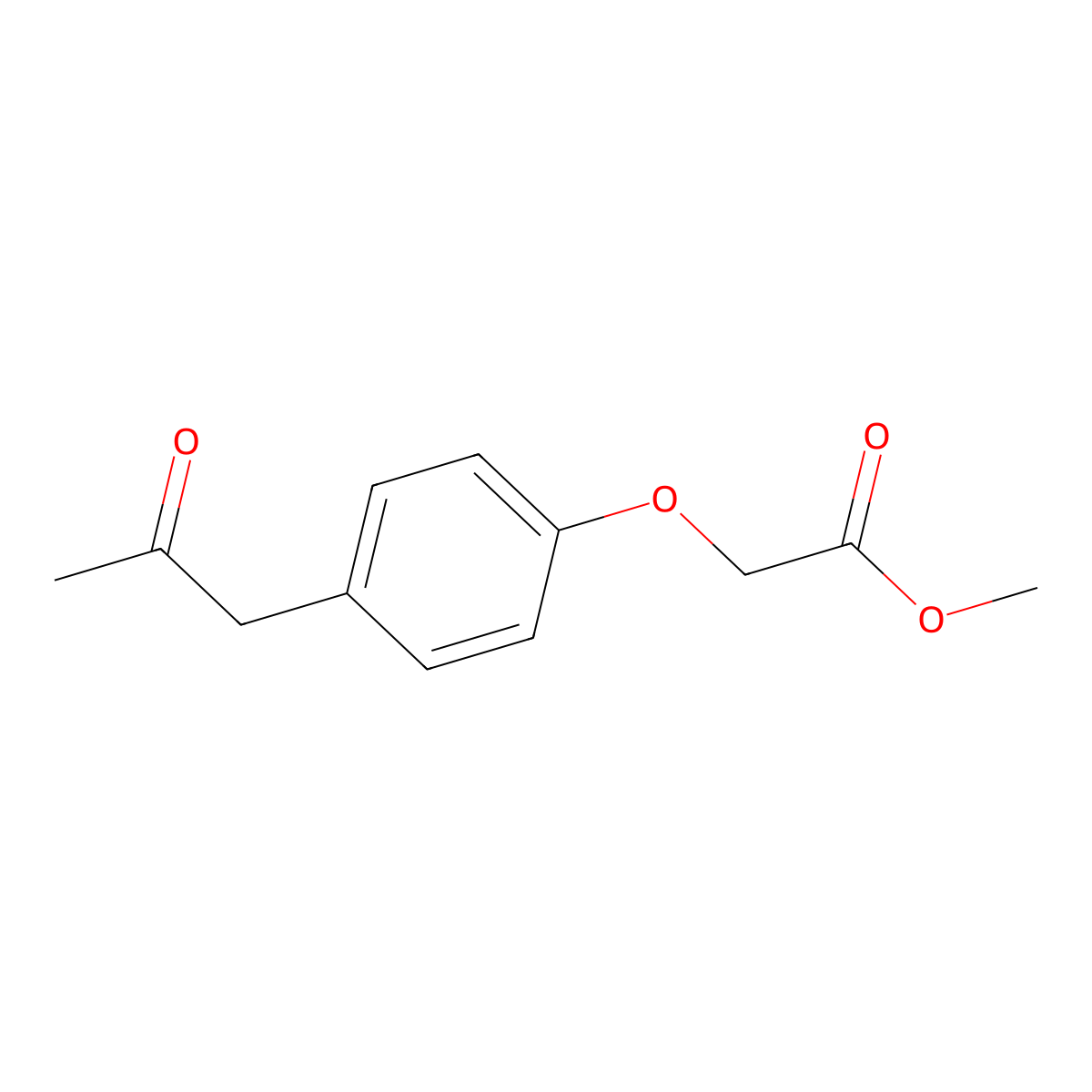 Methyl 2-(4-(2-oxopropyl)phenoxy)acetate molecular structure, CAS 78069-08-6