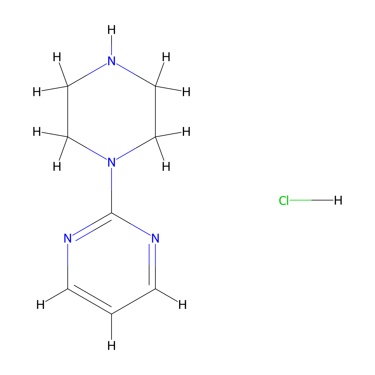 1-(2-Pyrimidyl)piperazine hydrochloride molecular structure, CAS 78069-54-2