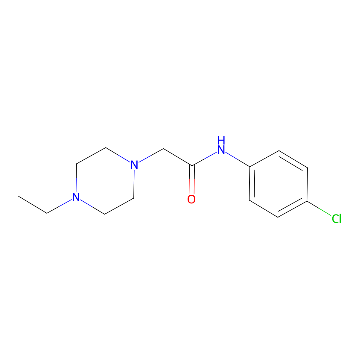 N-(4-chlorophenyl)-2-(4-ethylpiperazin-1-yl)acetamide molecular structure, CAS 780693-53-0