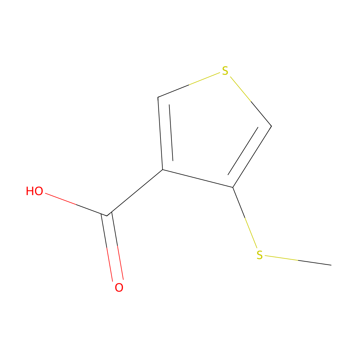 3-Thiophenecarboxylic acid, 4-(methylthio)- molecular structure, CAS 78071-31-5