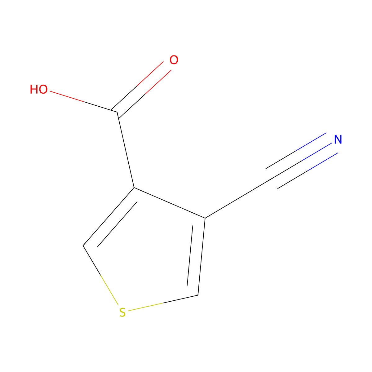 4-Cyanothiophene-3-carboxylic acid molecular structure, CAS 78071-34-8