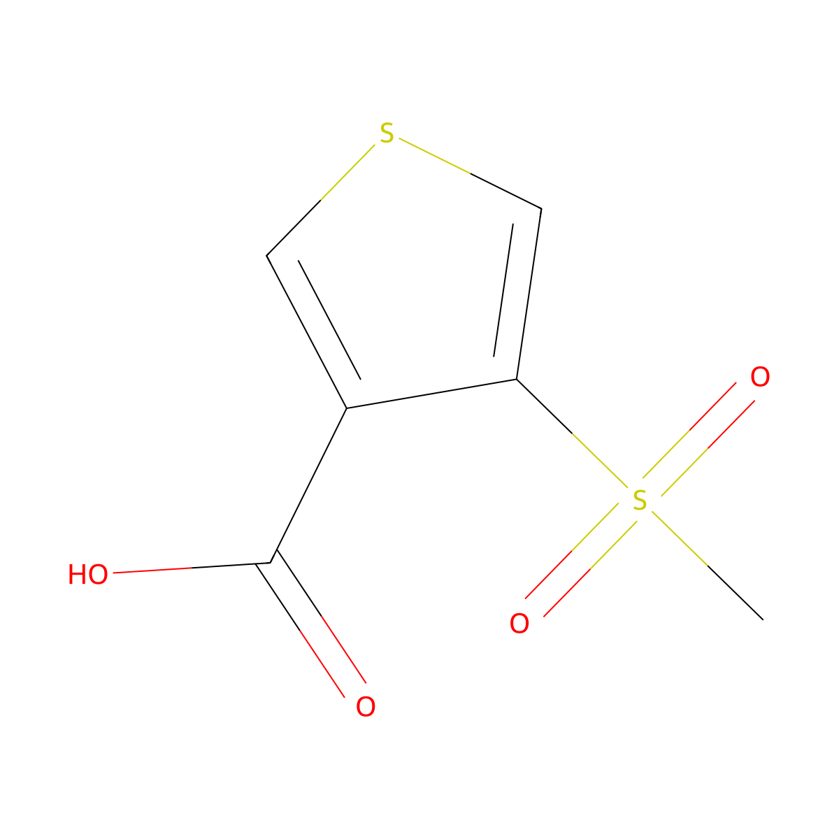 3-Thiophenecarboxylic acid, 4-(methylsulfonyl)- molecular structure, CAS 78071-36-0