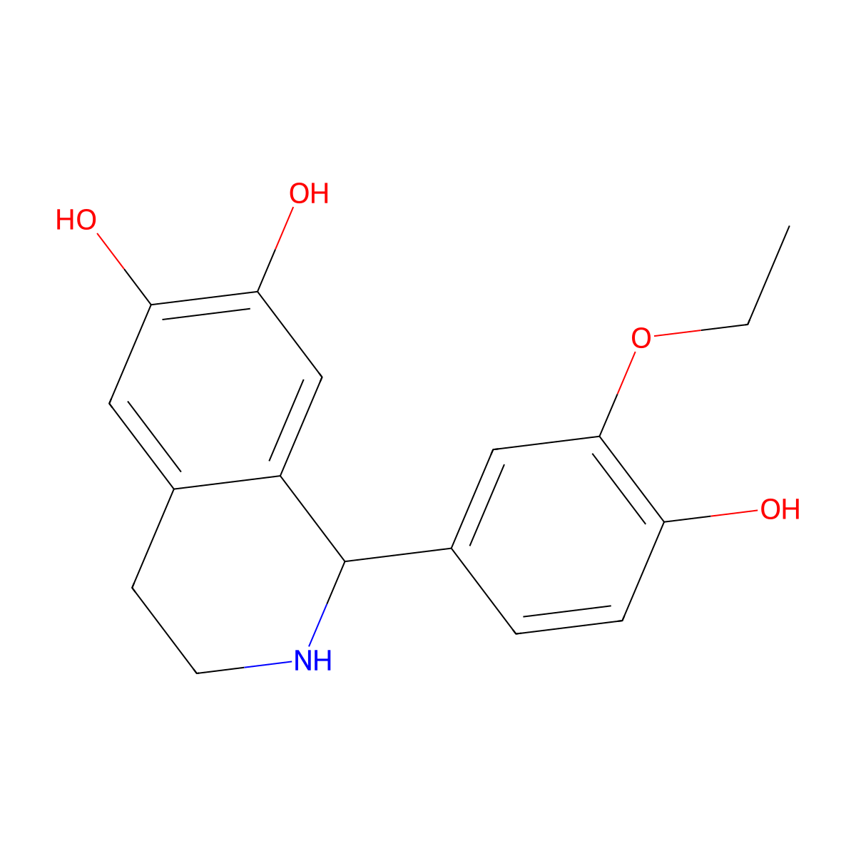 1-(3-Ethoxy-4-hydroxyphenyl)-1,2,3,4-tetrahydroisoquinoline-6,7-diol molecular structure, CAS 780732-44-7