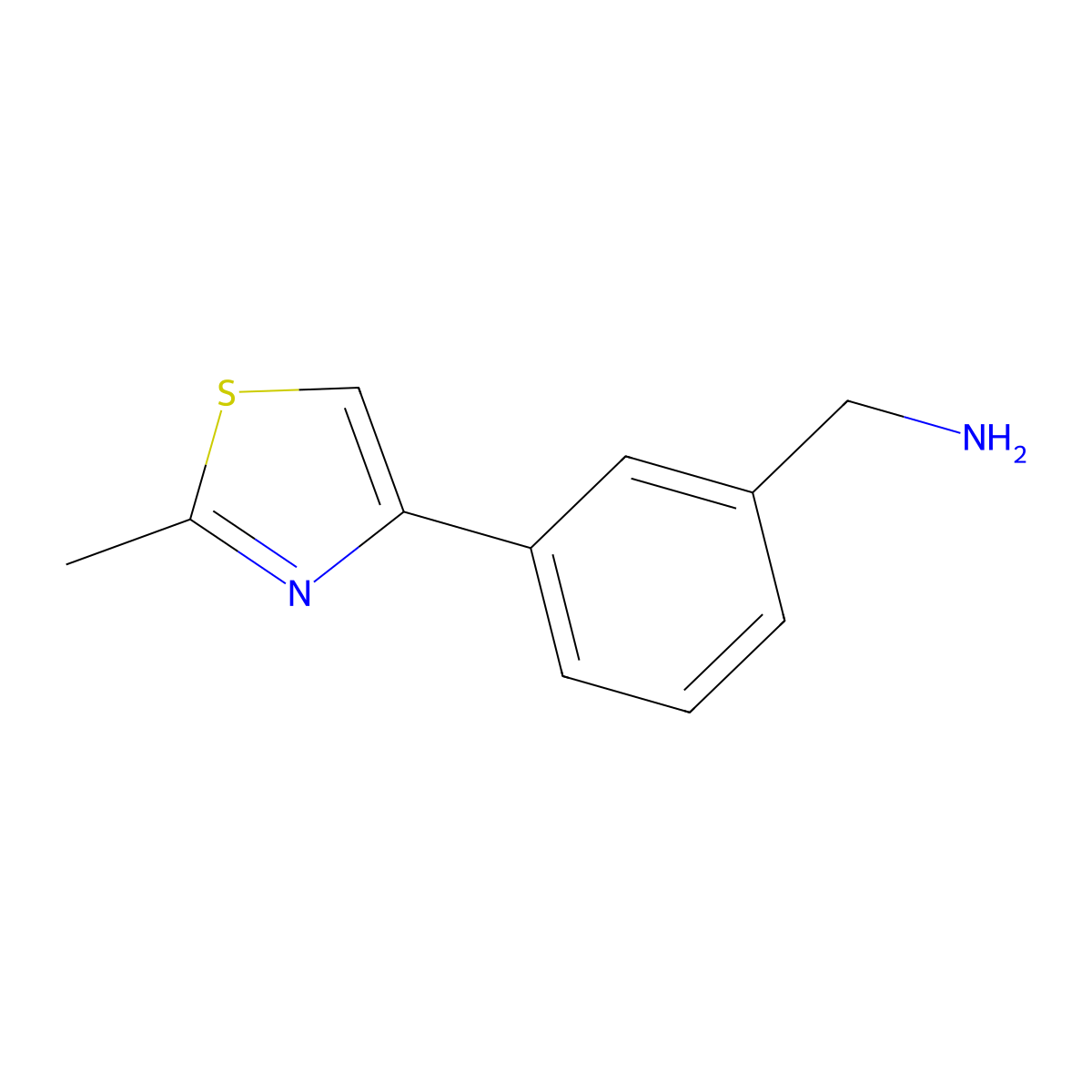 (3-(2-Methylthiazol-4-yl)phenyl)methanamine molecular structure, CAS 780737-17-9