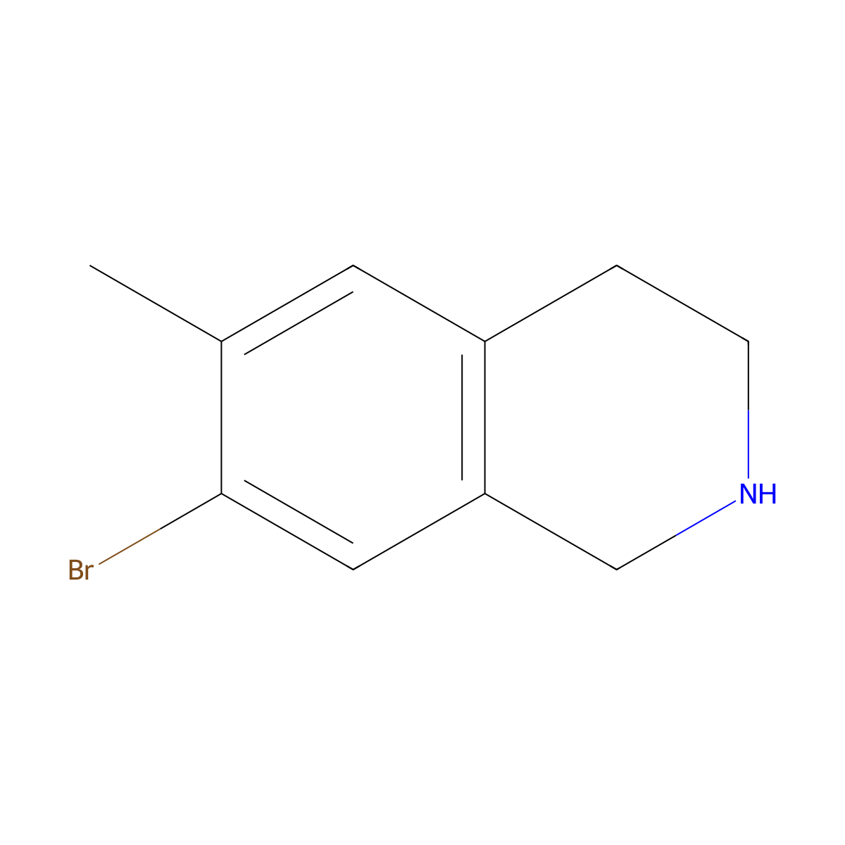 7-Bromo-6-methyl-1,2,3,4-tetrahydroisoquinoline molecular structure, CAS 780738-23-0