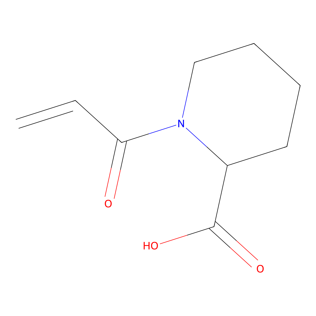 (2S)-1-(prop-2-enoyl)piperidine-2-carboxylic acid molecular structure, CAS 780748-12-1