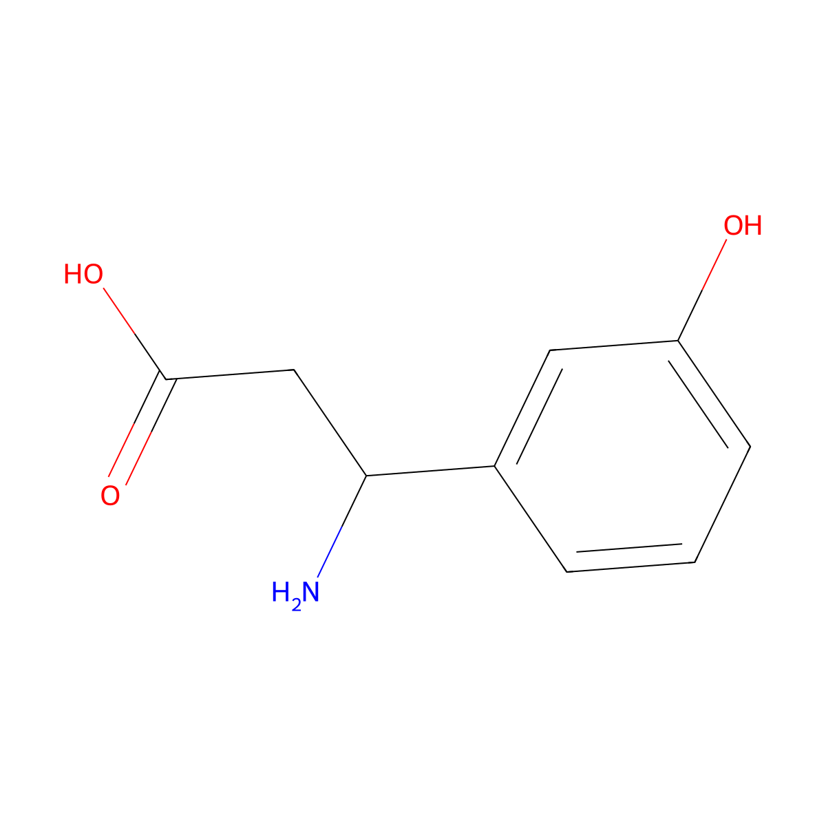 (R)-3-Amino-3-(3-hydroxyphenyl)propanoic acid molecular structure, CAS 780749-95-3