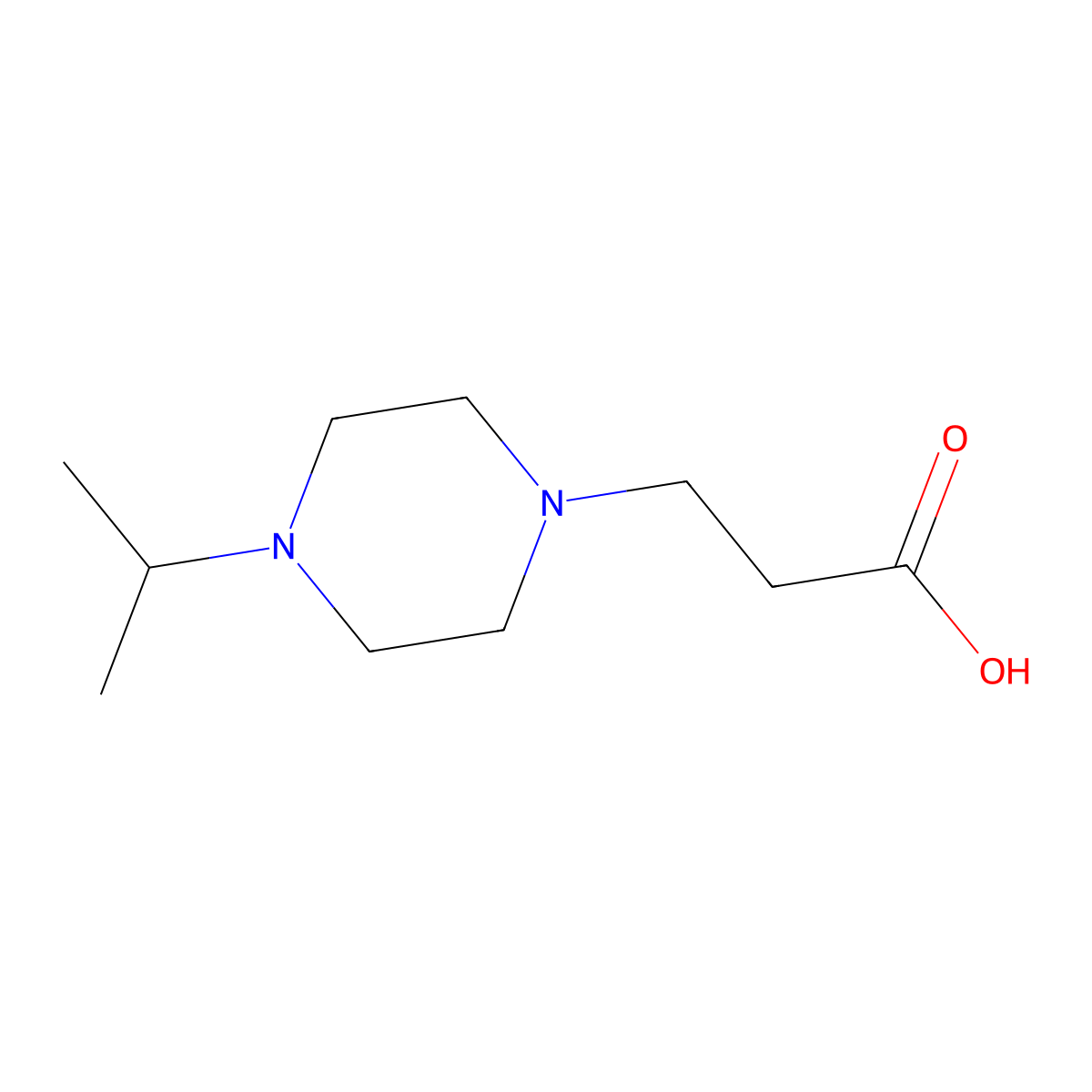3-(4-propan-2-ylpiperazin-1-yl)propanoic Acid molecular structure, CAS 780751-88-4