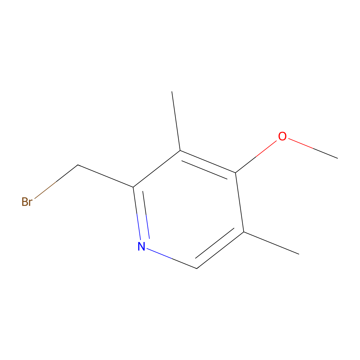 2-(Bromomethyl)-4-methoxy-3,5-dimethylpyridine molecular structure, CAS 780752-32-1
