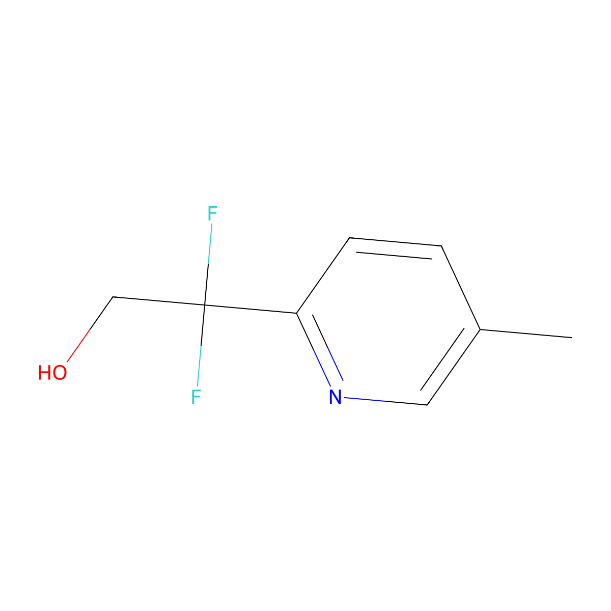 2,2-Difluoro-2-(5-methyl-pyridin-2-yl)-ethanol molecular structure, CAS 780769-39-3