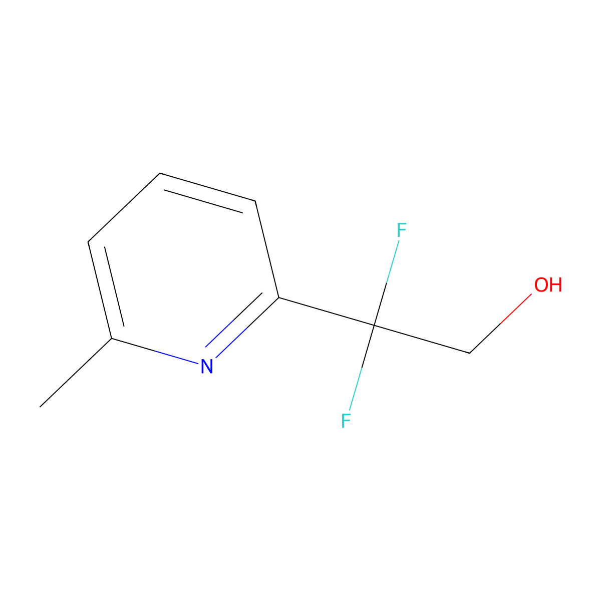 2,2-Difluoro-2-(6-methyl-pyridin-2-yl)-ethanol molecular structure, CAS 780769-79-1