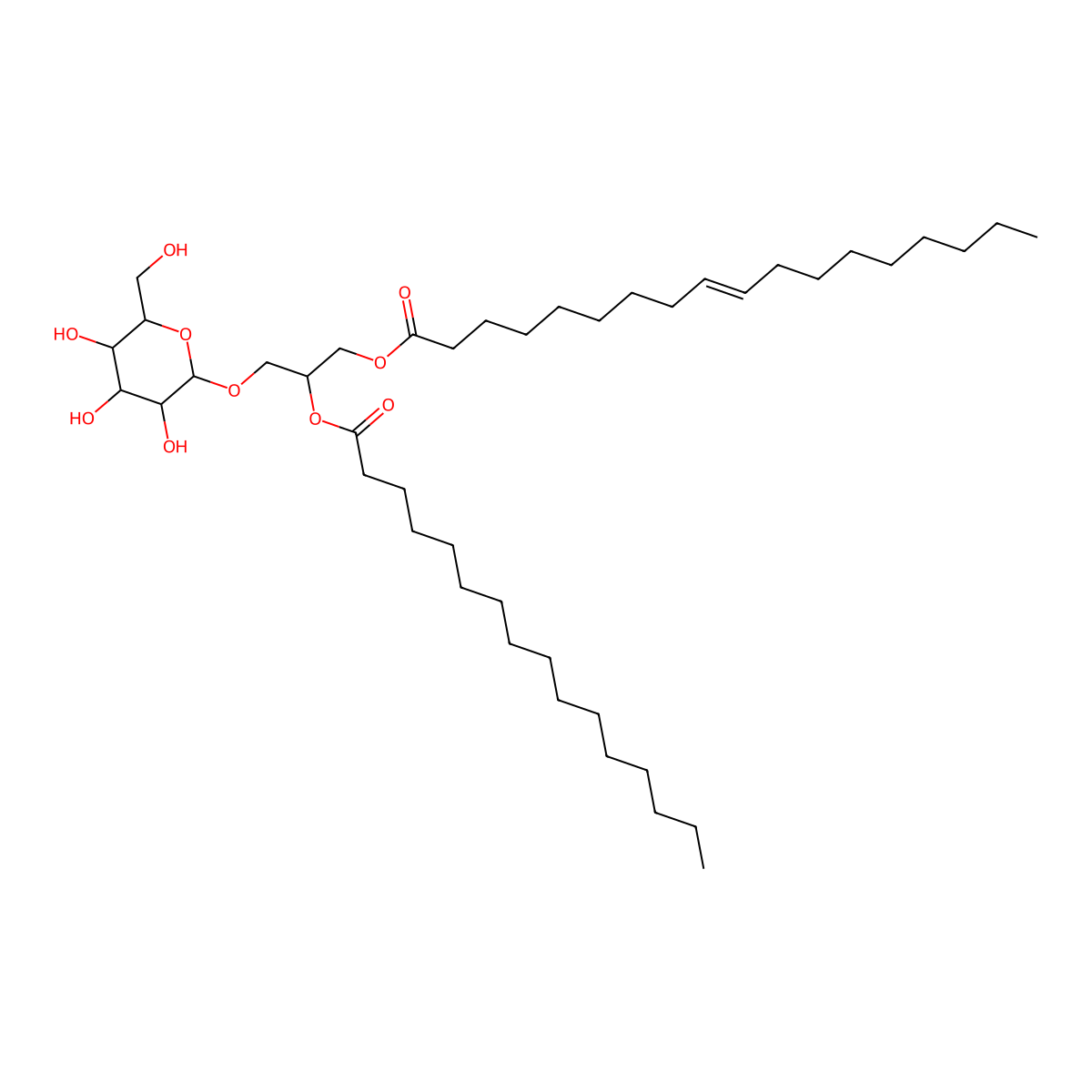 1-oleoyl-2-palmitoyl-3-alpha-D-galactosyl-sn-glycerol molecular structure, CAS 780771-24-6