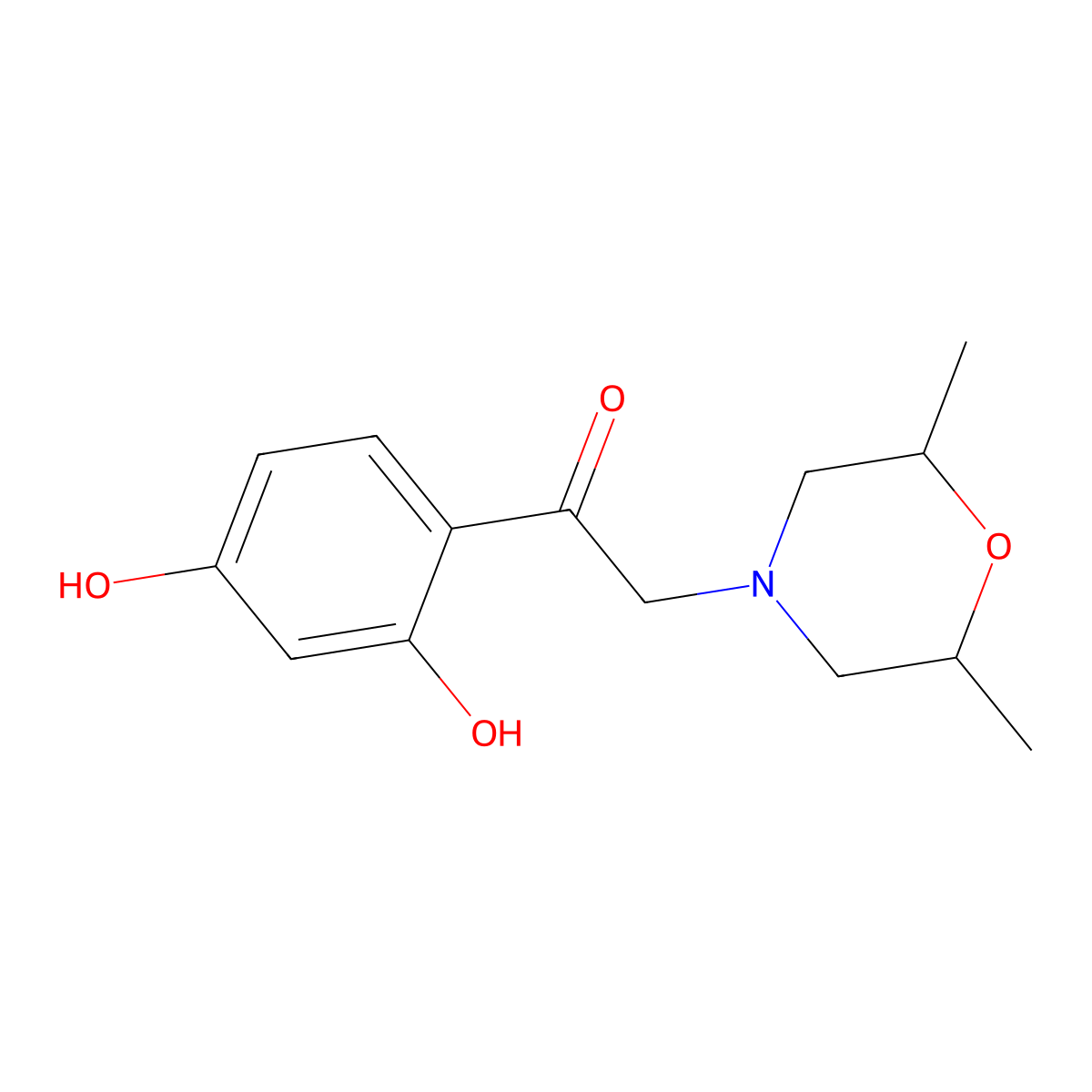 1-(2,4-Dihydroxyphenyl)-2-(2,6-dimethylmorpholin-4-yl)ethanone molecular structure, CAS 780775-02-2