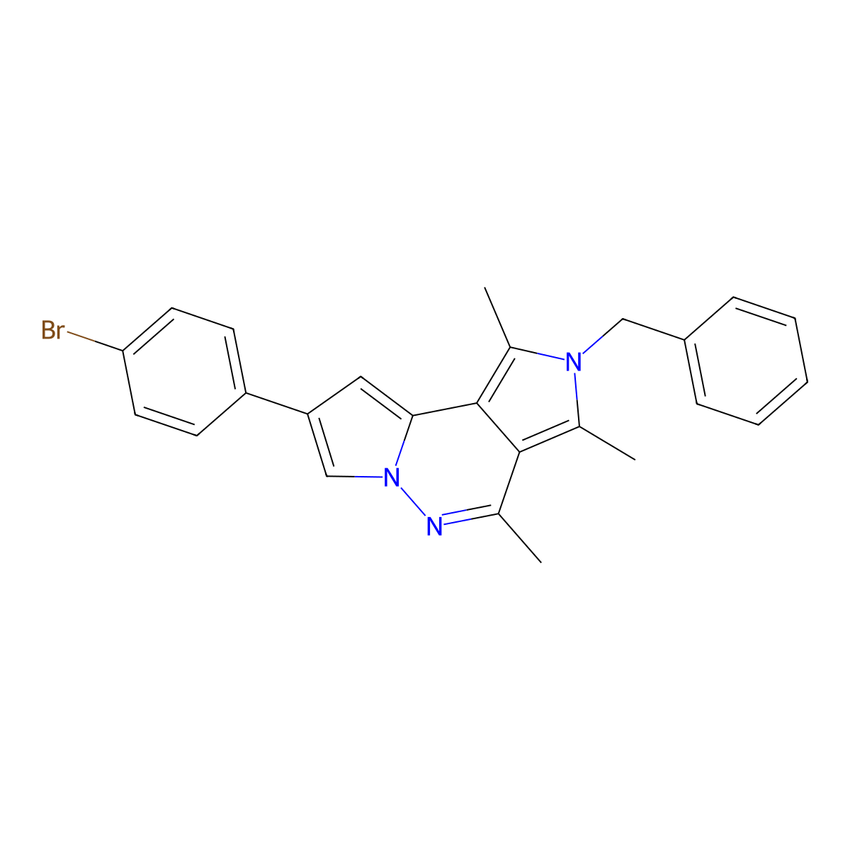 2-benzyl-8-(4-bromophenyl)-1,3,4-trimethyl-2H-dipyrrolo[1,2-b:3',4'-d]pyridazine molecular structure, CAS 780778-45-2