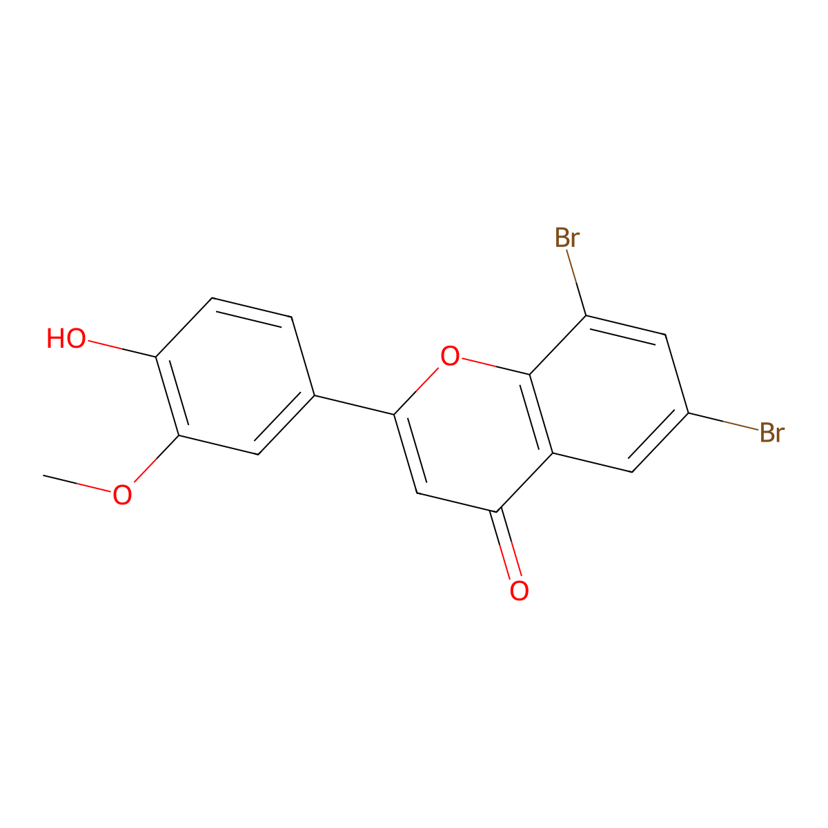 6,8-Dibromo-2-(4-hydroxy-3-methoxyphenyl)chromen-4-one molecular structure, CAS 780778-55-4