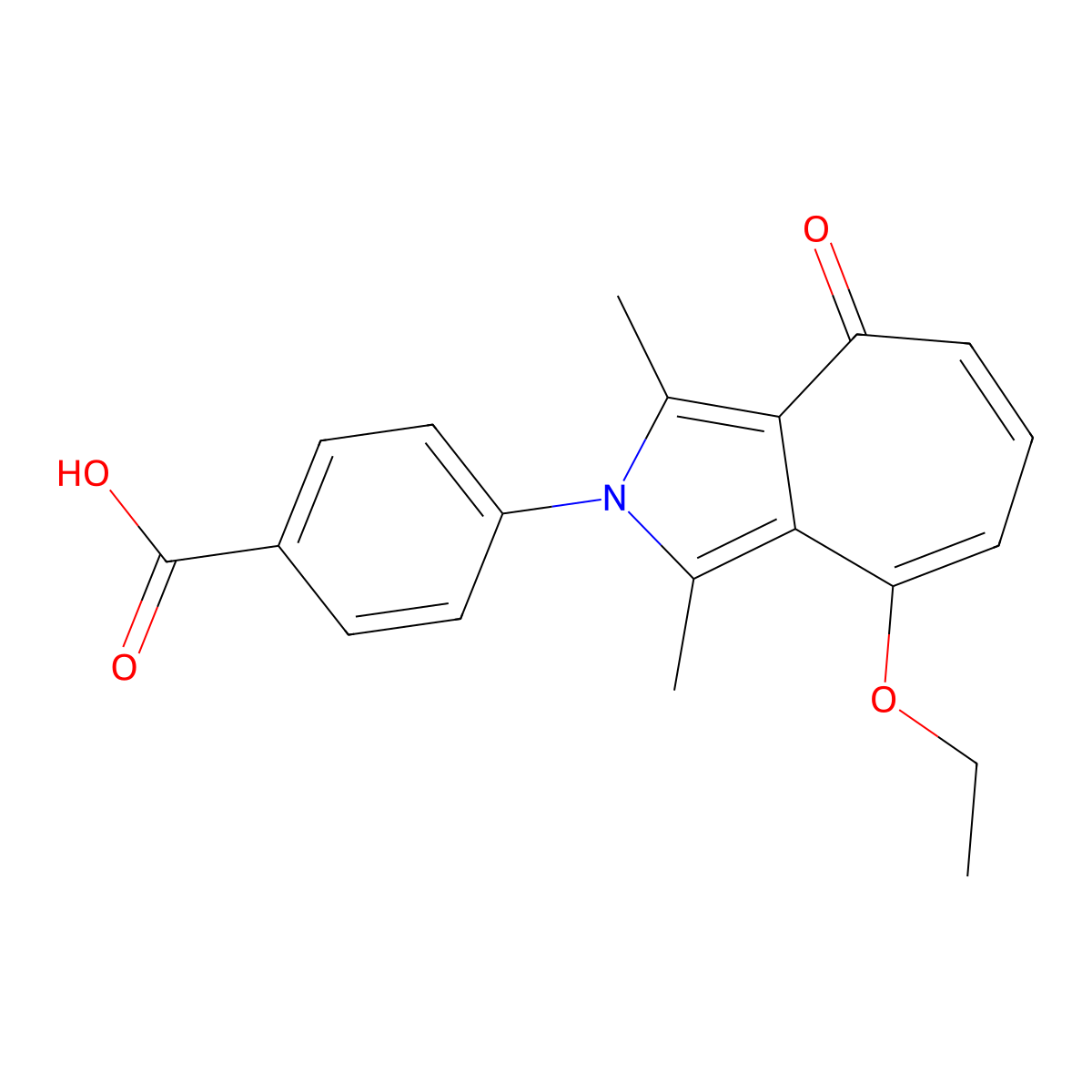 4-(4-Ethoxy-1,3-dimethyl-8-oxocyclohepta[c]pyrrol-2-yl)benzoic acid molecular structure, CAS 780779-13-7