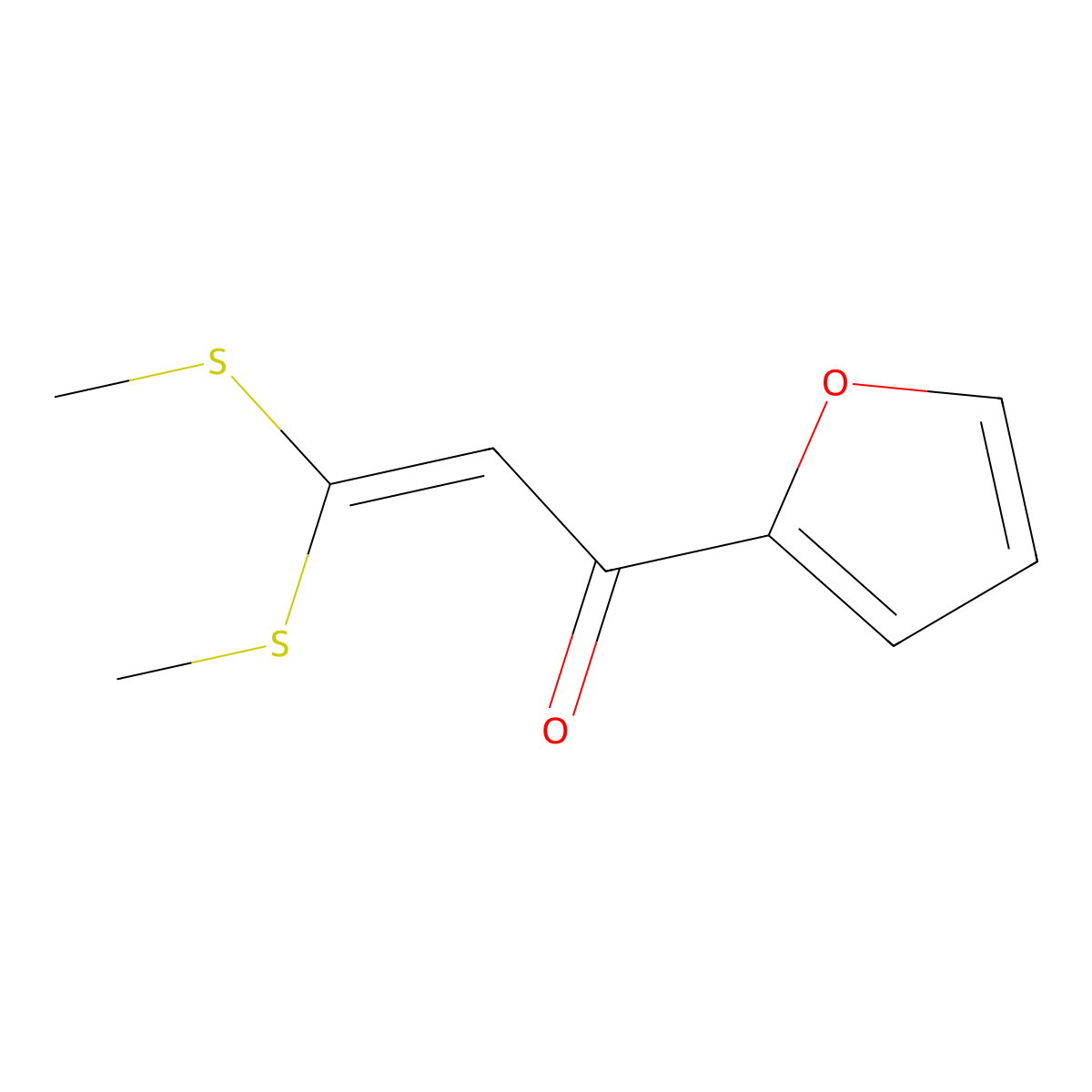 1-(Furan-2-yl)-3,3-bis(methylsulfanyl)prop-2-en-1-one molecular structure, CAS 78078-05-4