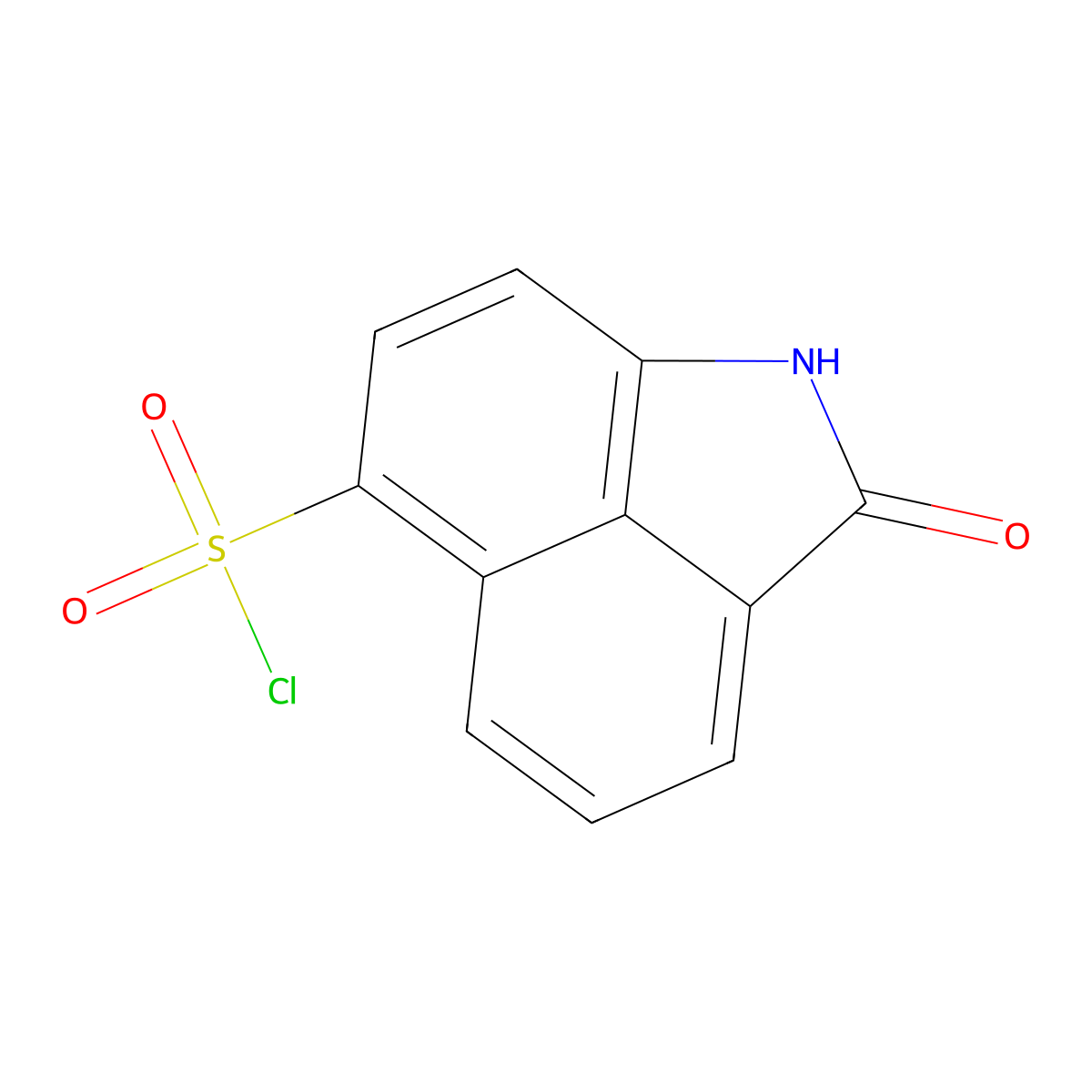 3-Oxo-2-azatricyclo(6.3.1.0,4,12)dodeca-1(12),4,6,8,10-pentaene-9-sulfonyl chloride molecular structure, CAS 78078-92-9
