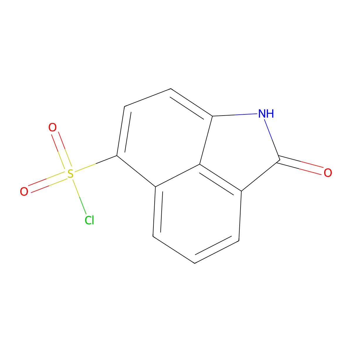 3-Oxo-2-azatricyclo(6.3.1.0,4,12)dodeca-1(12),4,6,8,10-pentaene-9-sulfonyl chloride molecular structure, CAS 78078-92-9
