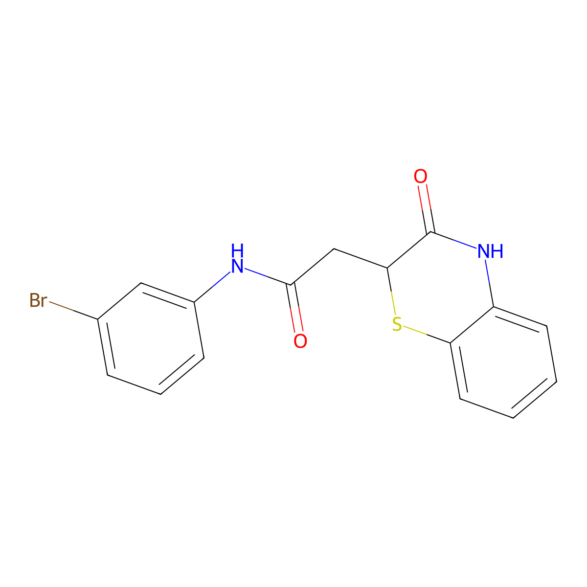 N-(3-bromophenyl)-2-(3-oxo-3,4-dihydro-2H-1,4-benzothiazin-2-yl)acetamide molecular structure, CAS 780785-20-8