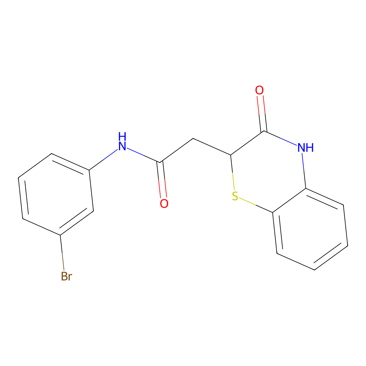 N-(3-bromophenyl)-2-(3-oxo-3,4-dihydro-2H-1,4-benzothiazin-2-yl)acetamide molecular structure, CAS 780785-20-8